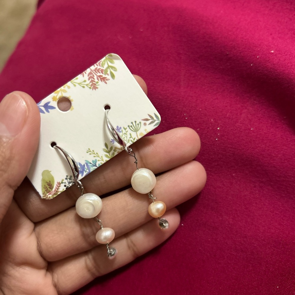 Elegant Silver and Pearl Drop Earrings